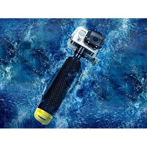  MiPremium Waterproof Floating Hand Grip Compatible with GoPro Cameras Hero 10 9 8 7 6 5 4 3 Session Black Silver Handler Plus Free Handle Mount Accessories for Water Sport and Acti