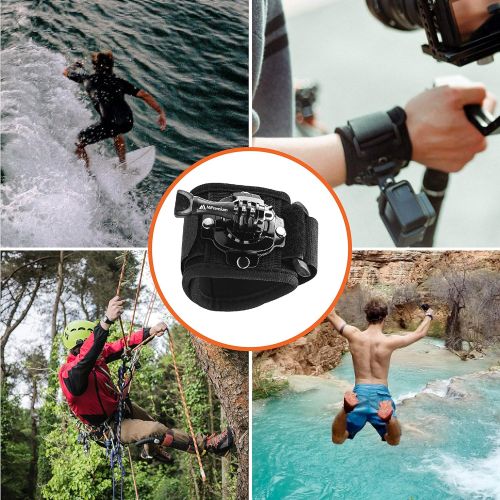  MiPremium Wrist Strap Mount for GoPro Session Black Silver Hero 10 9 8 7 6 5 4 3 3+ 2 XIAOYI 4K SJCAM Yi for Akaso Adjustable Cycling Arm Band Holder for Action Camera & Outdoor Sp