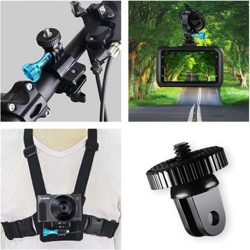  MiPremium Tripod Monopod Adapter Mount Kit for GoPro Hero 10 9 8 6 7 5 4 3 Black Silver Session. 1/4 Mount & Aluminium Thumbscrews Action Cam Mounting Accessories for AKASO Campark