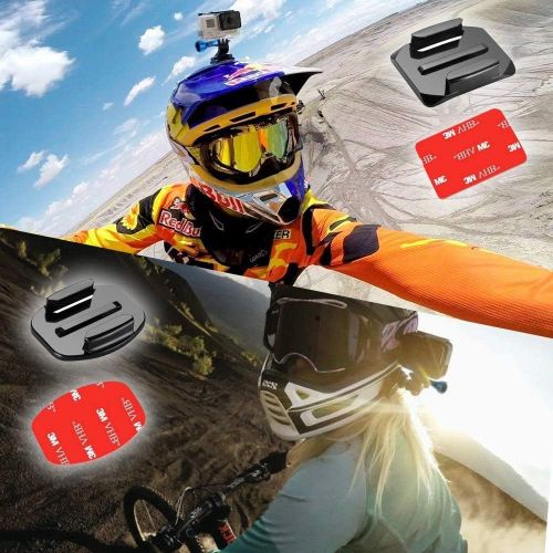  MiPremium Helmet & Surf Board Mount Adapter & 3M Adhesive Sticky Pads for GoPro Hero 10 9 8 7 6 5 4 3 2 1 Black Silver Session, AKASO & Other Action Camera Surfing Accessories Kit