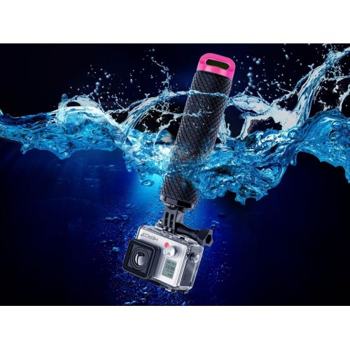  MiPremium Waterproof Floating Hand Grip Compatible with GoPro Hero 10 9 8 7 6 5 4 3+ 2 1 Session Black Silver Handler & Handle Mount Accessories Kit for Water Sport and Action Cameras (Rose