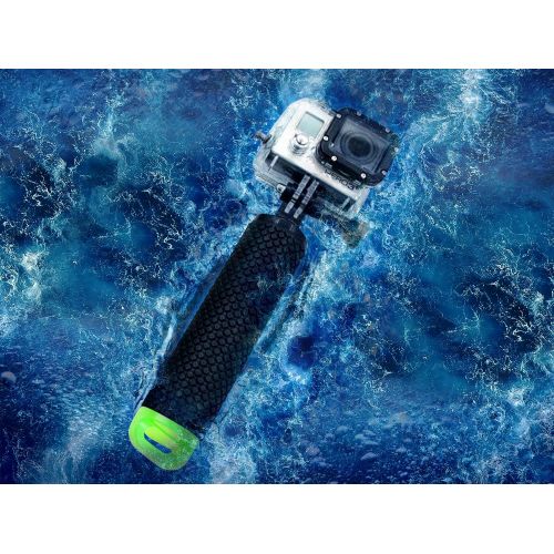 MiPremium Waterproof Floating Hand Grip Compatible with GoPro Hero 10 9 8 7 6 5 4 3+ 2 1 Session Black Silver Camera Handler & Handle Mount Accessories Kit & Water for Water Sport and Action