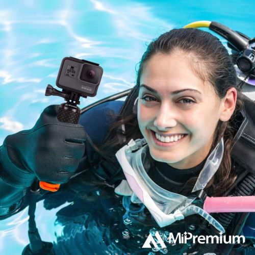  MiPremium Waterproof Floating Hand Grip Compatible with GoPro Hero 10 9 8 7 6 5 4 3 3+ 2 1 Session Black Silver Camera Handler & Handle Mount Accessories Kit for Water Sport and Action Camer