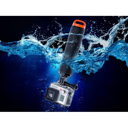  MiPremium Waterproof Floating Hand Grip Compatible with GoPro Hero 10 9 8 7 6 5 4 3 3+ 2 1 Session Black Silver Camera Handler & Handle Mount Accessories Kit for Water Sport and Action Camer