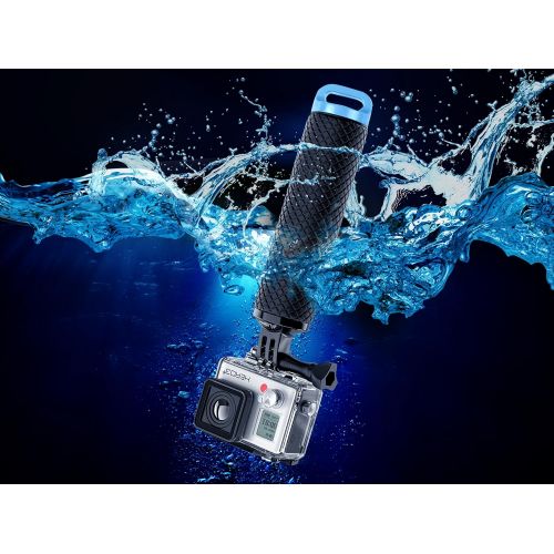  MiPremium Waterproof Floating Hand Grip Compatible with GoPro Hero 10 9 8 7 6 5 4 3+ 2 1 Session Black Silver Camera Handler & Handle Mount Accessories Kit for Water Sport and All Action Cam