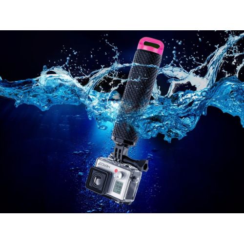  [아마존베스트]MiPremium Waterproof Floating Hand Grip Compatible with GoPro Hero 9 8 7 6 5 4 3+ 2 1 Session Black Silver Handler & Handle Mount Accessories Kit for Water Sport and Action Cameras (Rose Red