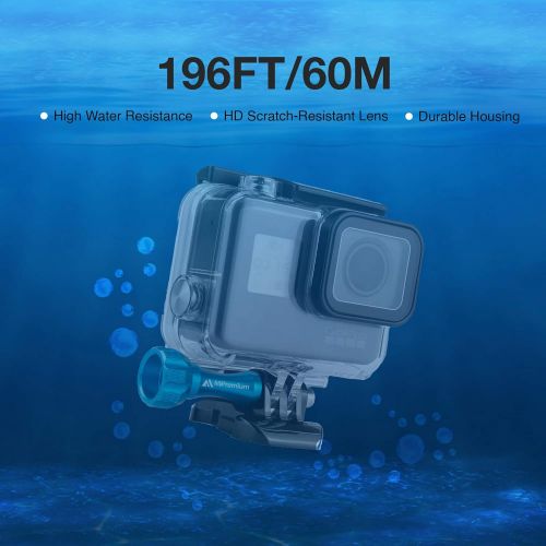  [아마존베스트]MiPremium Waterproof Housing Case for GoPro Hero 7 6 & 5 Black. Underwater Protective Diving Shell Cage Mount Accessories Aluminium Screw & Quick Release Buckle Accessory for Hero7