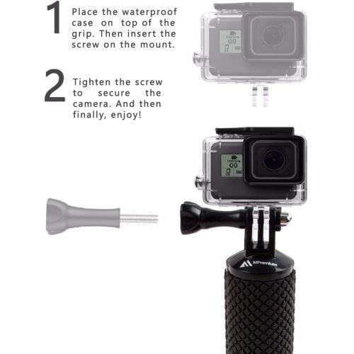  [아마존베스트]MiPremium Waterproof Floating Hand Grip Compatible with GoPro Hero 9 8 7 6 5 4 3+ 2 1 Session Black Silver Camera Handler & Handle Mount Accessories Kit & Water for Water Sport and Action Ca