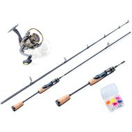 [아마존베스트]MiRoeFishing Ultralight Fishing Set Ready for Fishing 180 cm UL Carbon Rod + Fishing Reel Expert2000 with Line + Bait Set Spinning Rod  2-Piece  Extremely Flexible