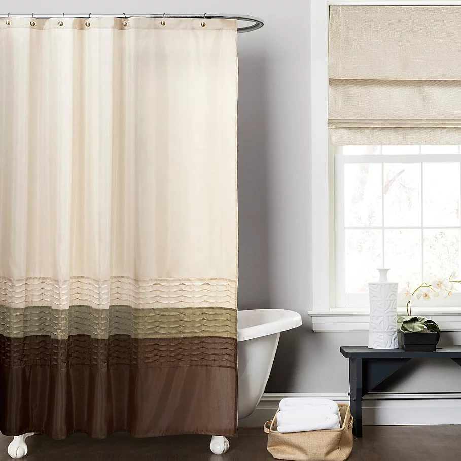 Mia Green and Brown 72-Inch x 72-Inch Shower Curtain