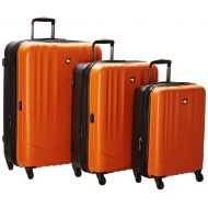 Mia Toro Polipropilene Hardside Spinner 3 Piece Set, Orange, One Size