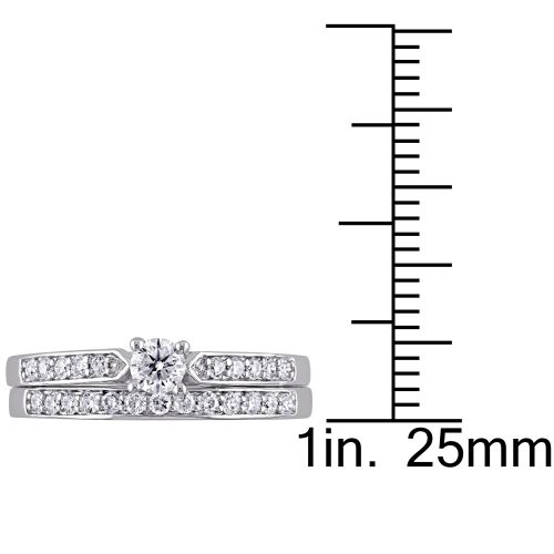  Miadora Sterling Silver 12ct TDW Diamond Bridal Ring Set (G-H, I2-I3) by Miadora