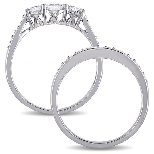  Miadora 10k White Gold 34ct TDW Diamond Bridal Ring Set by Miadora