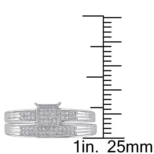  Miadora 10k White Gold 16ct TDW Diamond Bridal Ring Set (H-I, I2-I3) by Miadora