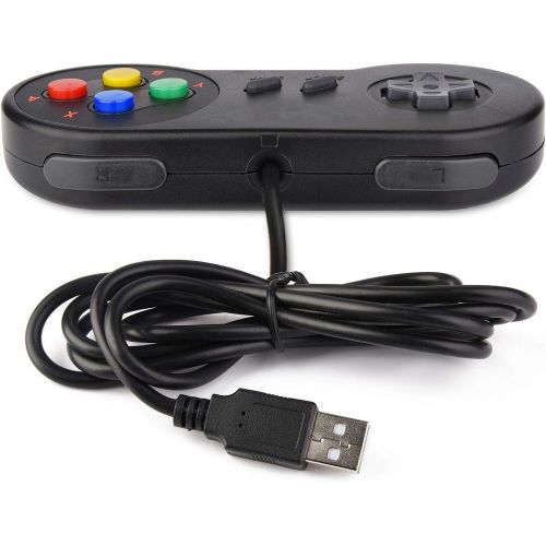  [아마존베스트]iNNEXT 2 x SNES USB Controller Gamepad Joypad SNES Controller Joystick for Windows PC Mac Raspberry Pi (Multi-Colour Keys)