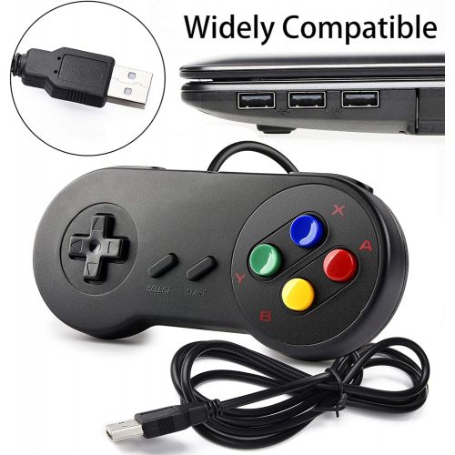  [아마존베스트]iNNEXT 2 x SNES USB Controller Gamepad Joypad SNES Controller Joystick for Windows PC Mac Raspberry Pi (Multi-Colour Keys)