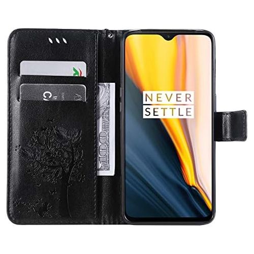  Miagon fuer Huawei P30 Lite Geldboerse Wallet Case,PU Leder Baum Katze Schmetterling Flip Cover Klapphuelle Tasche Schutzhuelle mit Magnet Handschlaufe Strap