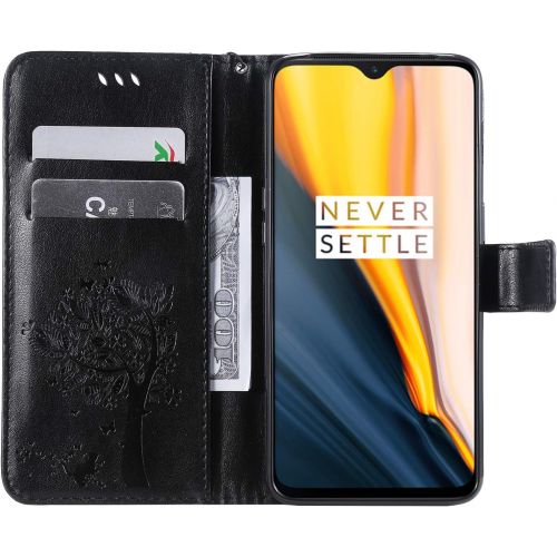  Miagon fuer Huawei P30 Lite Geldboerse Wallet Case,PU Leder Baum Katze Schmetterling Flip Cover Klapphuelle Tasche Schutzhuelle mit Magnet Handschlaufe Strap