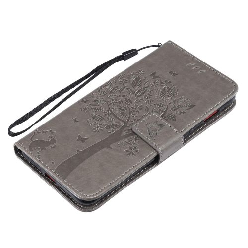  Miagon fuer Huawei P30 Lite Geldboerse Wallet Case,PU Leder Baum Katze Schmetterling Flip Cover Klapphuelle Tasche Schutzhuelle mit Magnet Handschlaufe Strap