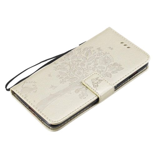  Miagon fuer Huawei P20 Pro Geldboerse Wallet Case,PU Leder Baum Katze Schmetterling Flip Cover Klapphuelle Tasche Schutzhuelle mit Magnet Handschlaufe Strap