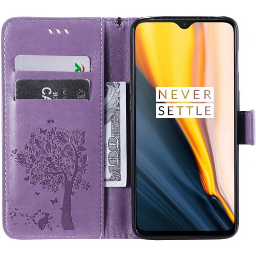  Miagon fuer Huawei P30 Geldboerse Wallet Case,PU Leder Baum Katze Schmetterling Flip Cover Klapphuelle Tasche Schutzhuelle mit Magnet Handschlaufe Strap