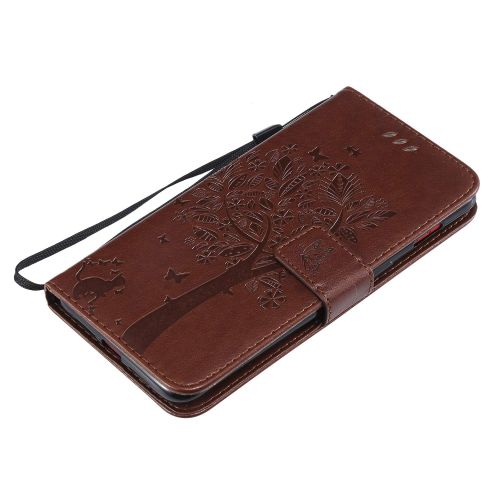  Miagon fuer Samsung Galaxy S9 Geldboerse Wallet Case,PU Leder Baum Katze Schmetterling Flip Cover Klapphuelle Tasche Schutzhuelle mit Magnet Handschlaufe Strap