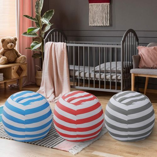  [아마존베스트]Miaowater Stuffed Animal Storage Bean Bag Chair Cover, Cotton Canvas Beanbag with Zipper for Organizing Kids and Adults Room Blue 24