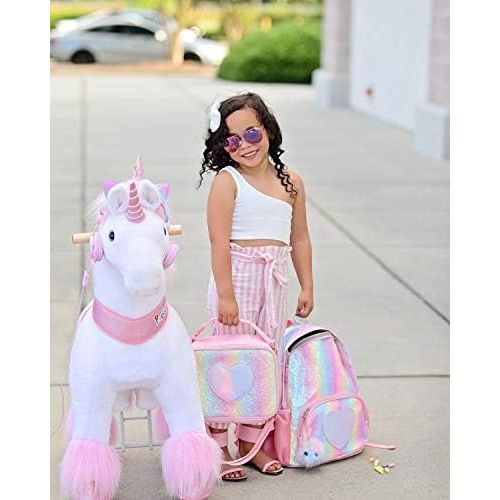  [아마존베스트]Mibasies Kids Unicorn Backpack for Girls Rainbow School Bag (Rainbow Glitter)