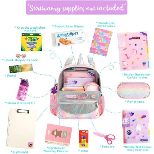  [아마존베스트]Mibasies Kids Unicorn Backpack for Girls Rainbow School Bag (Rainbow Glitter)