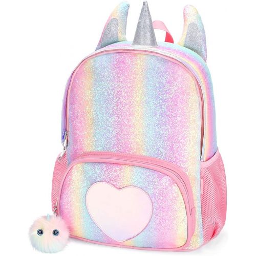  [아마존베스트]Mibasies Kids Unicorn Backpack for Girls Rainbow School Bag (Rainbow Glitter)