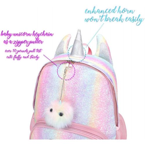  [아마존베스트]Mibasies Kids Unicorn Backpack for Girls Rainbow School Bag (Rainbow Glitter)