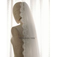 /Mibridalveil Chantilly Lace Veil, Boho Bridal Veil, Eyelash Lace Veil, Light Soft Veil, Mi Bridal Veil