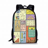 Micandle Cute Girls Boys School Book Bag Cartoon Math Pattern Backpack