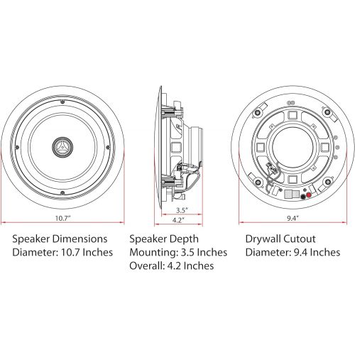  [아마존베스트]Micca M-8C 8 Inch 2-Way In-Ceiling In-Wall Speaker with Pivoting 1 Silk Dome Tweeter (Each, White)