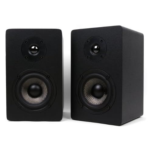  [아마존베스트]Micca MB42X Bookshelf Speakers With 4-Inch Carbon Fiber Woofer and Silk Dome Tweeter (Black, Pair)