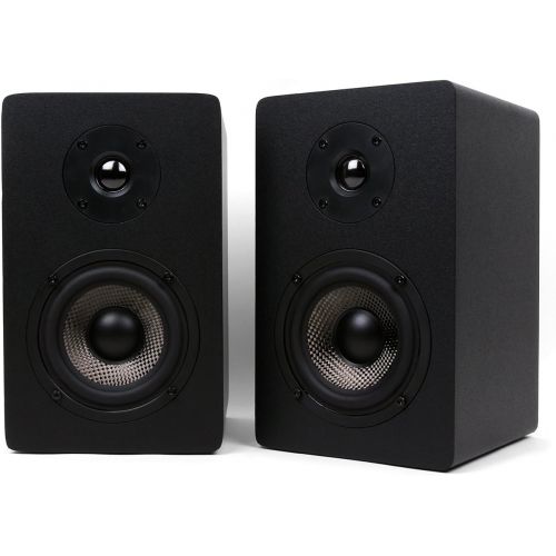  [아마존베스트]Micca MB42X Bookshelf Speakers With 4-Inch Carbon Fiber Woofer and Silk Dome Tweeter (Black, Pair)