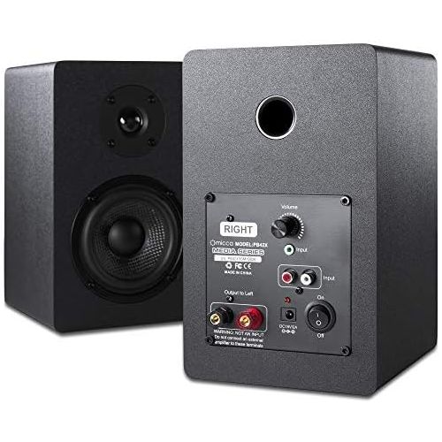  [아마존베스트]Micca PB42X Powered Bookshelf Speakers With 4-Inch Carbon Fiber Woofer and Silk Dome Tweeter (Pair)