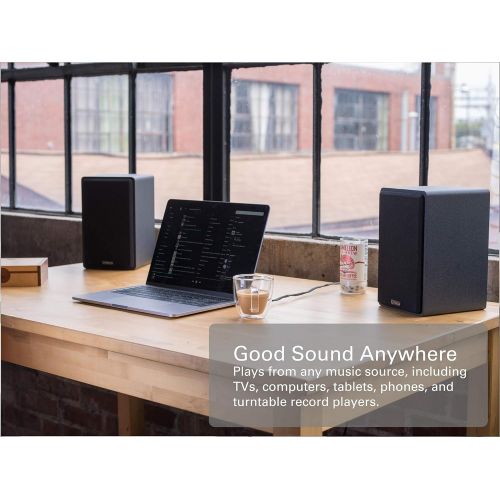  [아마존베스트]Micca PB42X Powered Bookshelf Speakers With 4-Inch Carbon Fiber Woofer and Silk Dome Tweeter (Pair)