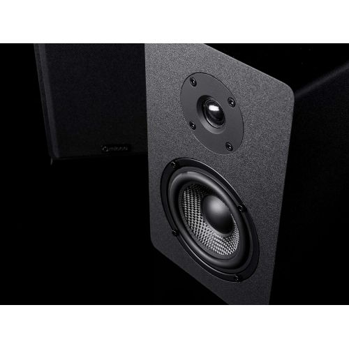  [아마존베스트]Micca PB42X Powered Bookshelf Speakers With 4-Inch Carbon Fiber Woofer and Silk Dome Tweeter (Pair)