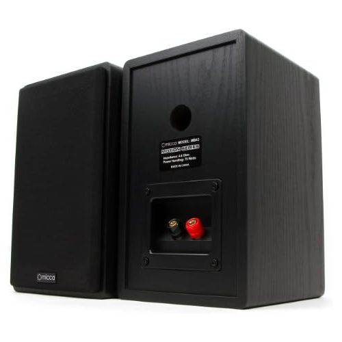  [아마존베스트]Micca MB42 Bookshelf Speakers, Passive, Needs Amplifier or Receiver, Not for Use Directly with Turntable, 4-Inch Carbon Fiber Woofer and Silk Dome Tweeter (Black, Pair)