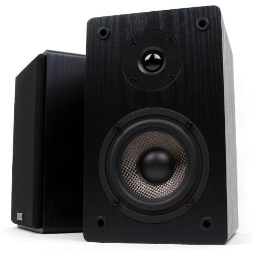  [아마존베스트]Micca MB42 Bookshelf Speakers, Passive, Needs Amplifier or Receiver, Not for Use Directly with Turntable, 4-Inch Carbon Fiber Woofer and Silk Dome Tweeter (Black, Pair)