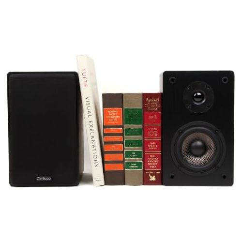  [아마존베스트]Micca MB42 Bookshelf Speakers, Passive, Needs Amplifier or Receiver, Not for Use Directly with Turntable, 4-Inch Carbon Fiber Woofer and Silk Dome Tweeter (Black, Pair)