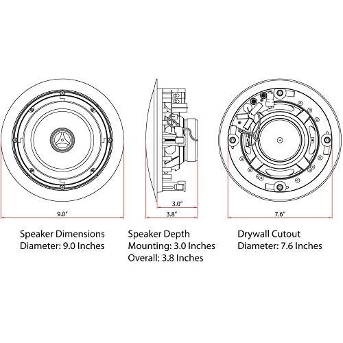  [아마존베스트]Micca M-6C 6.5 Inch 2-Way In-Ceiling In-Wall Speaker with Pivoting 1 Silk Dome Tweeter (Each, White)