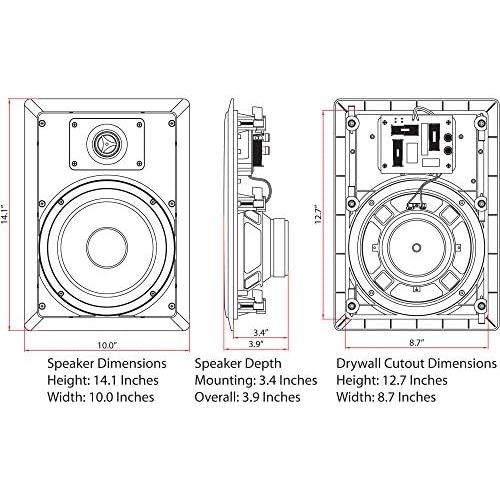  [아마존베스트]Micca M-8S 8 Inch 2-Way In-Wall Speaker with Pivoting 1 Silk Dome Tweeter (Each, White)