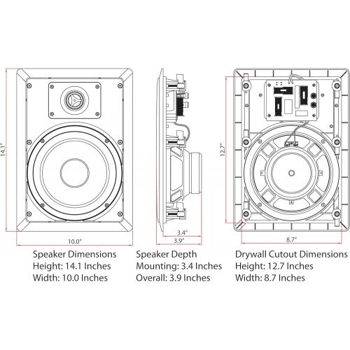  [아마존베스트]Micca M-8S 8 Inch 2-Way In-Wall Speaker with Pivoting 1 Silk Dome Tweeter (Each, White)