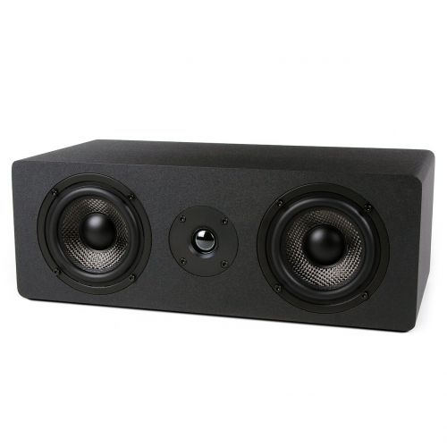  Micca MB42X-C Center Channel Speaker with Dual 4-Inch Carbon Fiber Woofer and Silk Dome Tweeter (Black, Each)