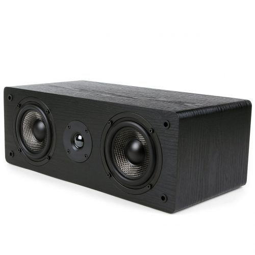  Micca MB42-C Center Channel Speaker with Dual 4-Inch Carbon Fiber Woofer and Silk Dome Tweeter (Black, Each)