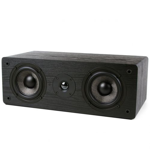  Micca MB42-C Center Channel Speaker with Dual 4-Inch Carbon Fiber Woofer and Silk Dome Tweeter (Black, Each)