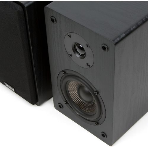  Micca PB42X Powered Bookshelf Speakers With 4-Inch Carbon Fiber Woofer and Silk Dome Tweeter (Pair)