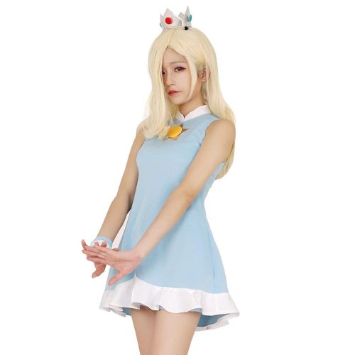  Miccostumes Womens Rosalina Cosplay Costume Halloween Dress with Crown